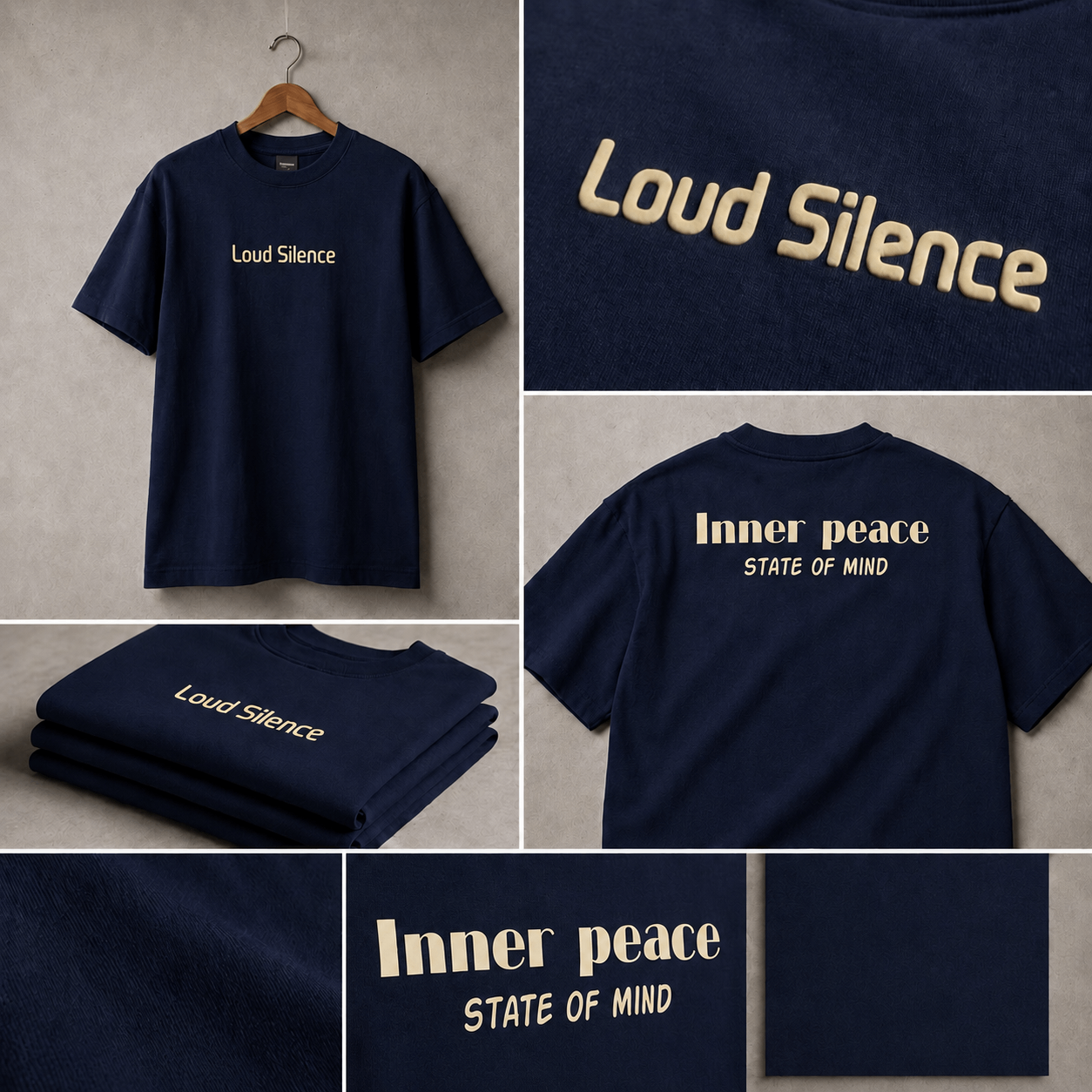 Oversized Cotton T-Shirt Front & Back Printed - Loud Silence