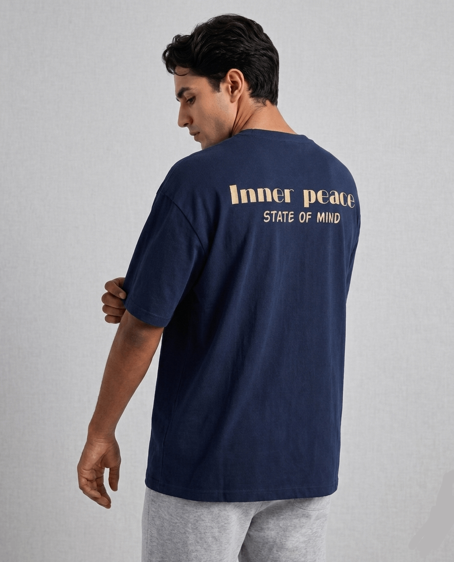 Oversized Cotton T-Shirt Front & Back Printed - Serenity
