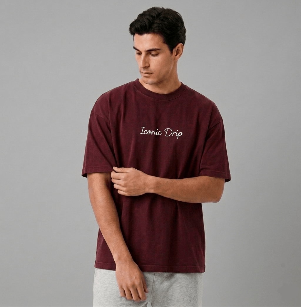 Oversized Cotton T-Shirt  Front & Back Printed - Iconic Drip