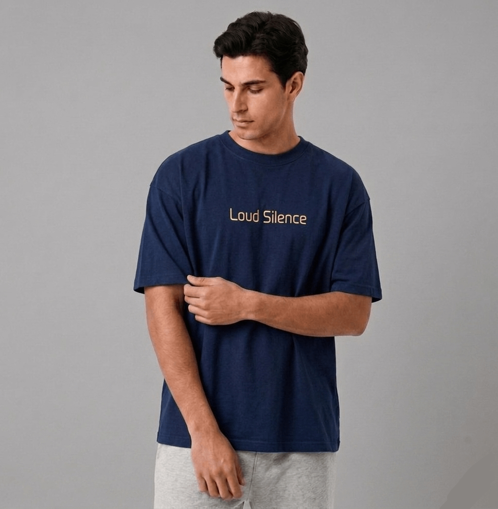 Oversized Cotton T-Shirt Front & Back Printed - Loud Silence