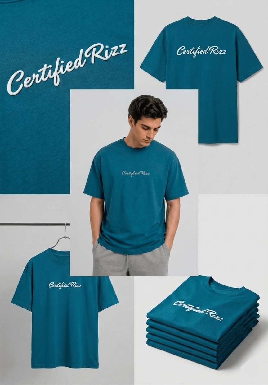 Oversized Cotton T-Shirt Front Printed - Rizz
