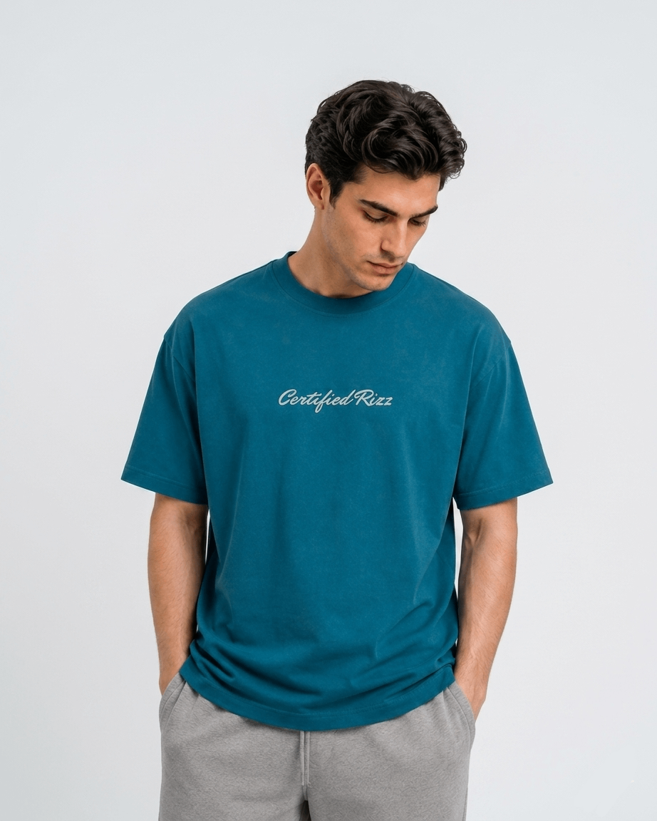 Oversized Cotton T-Shirt Front Printed - Rizz